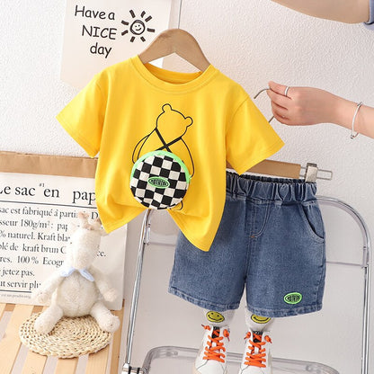 Conjunto Infantil Osito Con Aplique Monedero