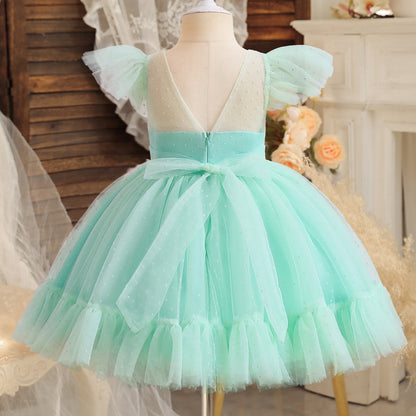 Vestido Infantil Femenino Tul Manguinha