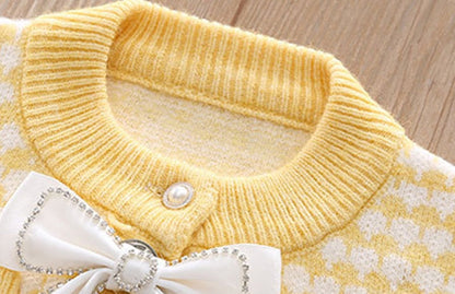 Conjunto Infantil Cárdigan + Falda Plisada