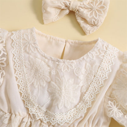 Vestido vintage mameluco de encaje floral de verano