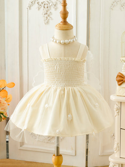Vestido Infantil Alas de Mariposa y Cordón