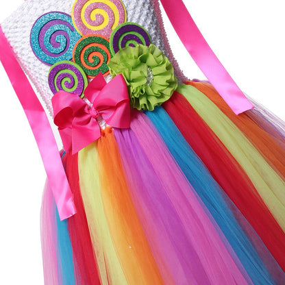 Vestido Fiesta Infantil Laçinho Piruleta