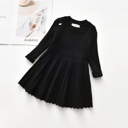 Vestido infantil de lana plisado