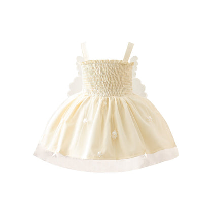 Vestido Infantil Alas de Mariposa y Cordón
