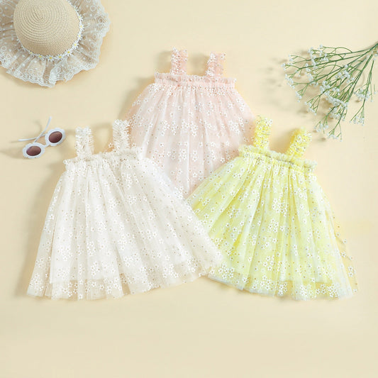 Vestido Infantil Tul Flores