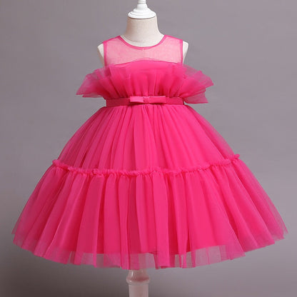 Vestido de Fiesta Infantil Tul y Lazo
