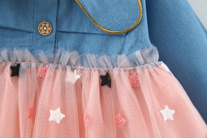 Vestido de tul de manga larga