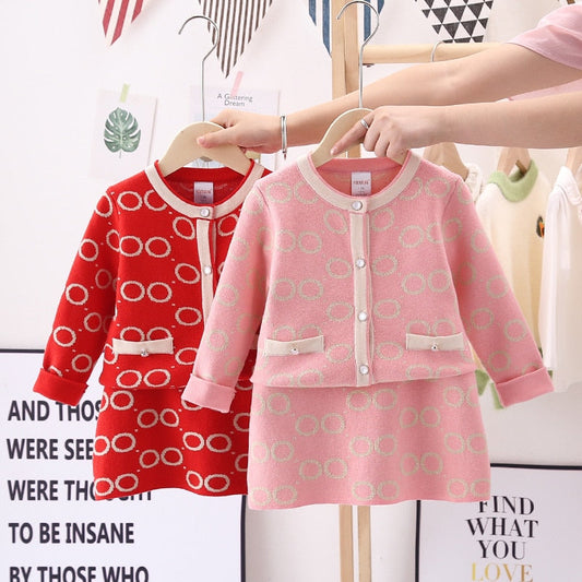 Conjunto Infantil Falda + cardigan