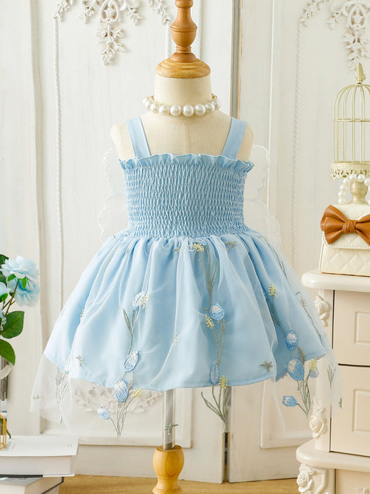 Vestido Infantil Alas de Mariposa y Cordón