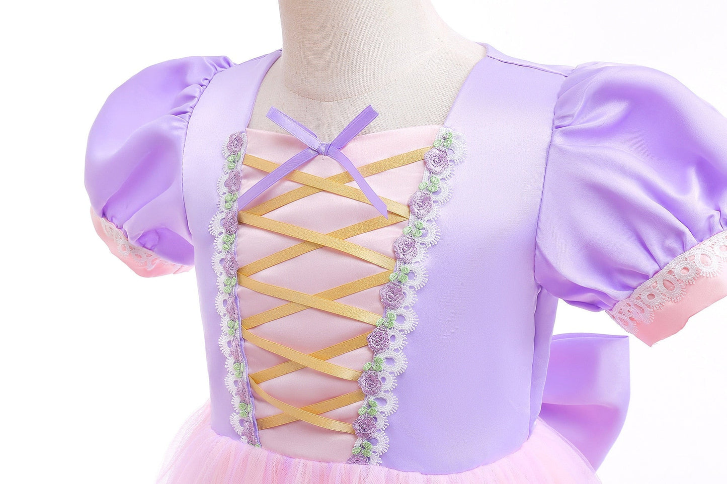 Vestido de fiesta infantil rosa y morado