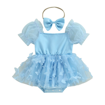 Vestido mameluco con estampado de mariposas
