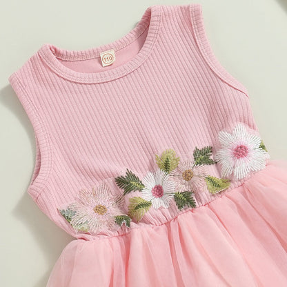 Conjunto de 2 piezas, vestido de flores sin mangas, chaqueta informal de manga larga