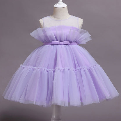 Vestido de Fiesta Infantil Tul y Lazo