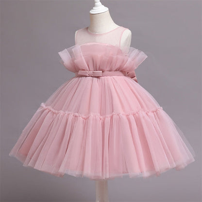 Vestido de Fiesta Infantil Tul y Lazo