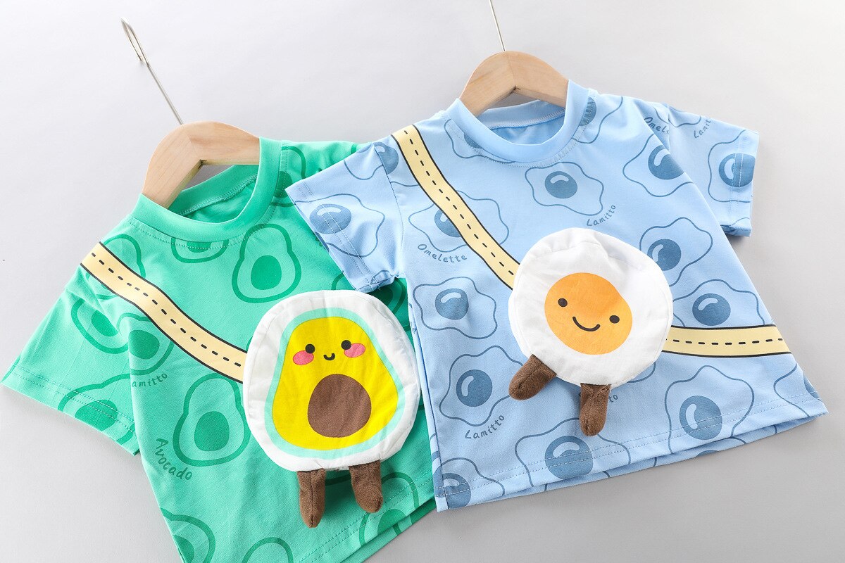 Conjunto Infantil Con Aplicación Bolsa De Frutas
