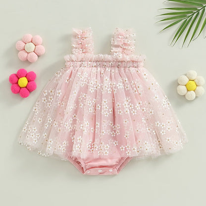 Mameluco de verano, lindo estampado floral sin mangas