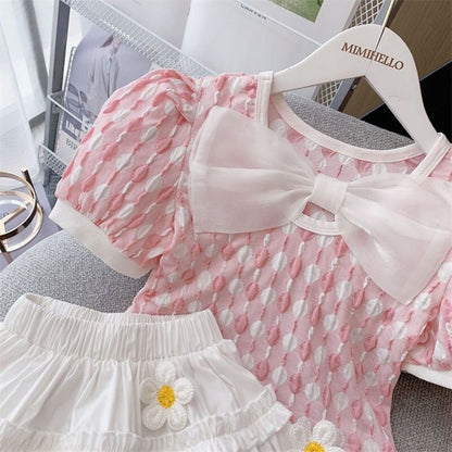 Conjunto Infantil Lazo y Flores