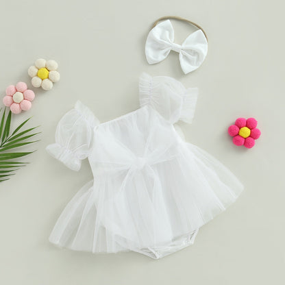 Vestido de tul con lazo