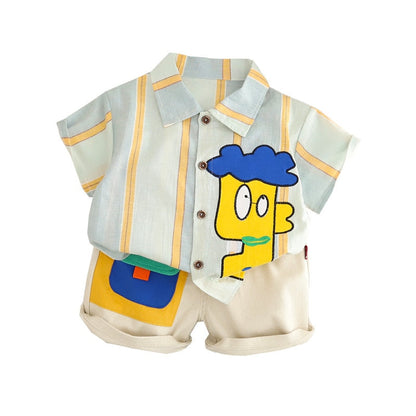 Conjunto Infantil 2 Piezas Pantalones Cortos con Bolsillos de Colores