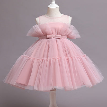 Vestido de Fiesta Infantil Tul y Lazo