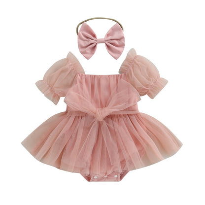 Vestido de tul con lazo