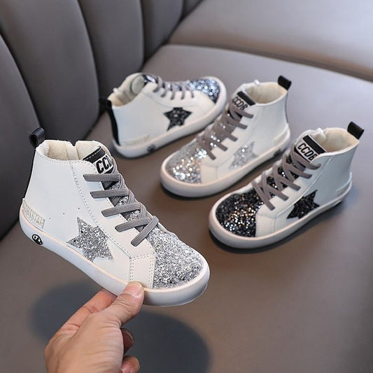 Zapatillas Infantiles Botines Estrellas Glitter