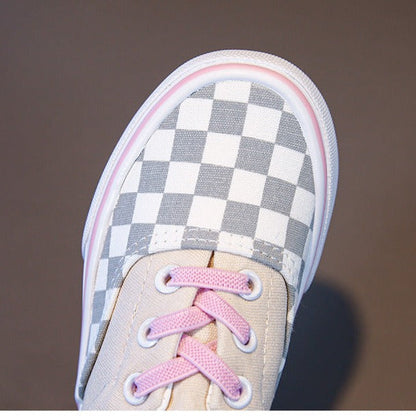 Zapatillas Infantil Cuadros Rosa