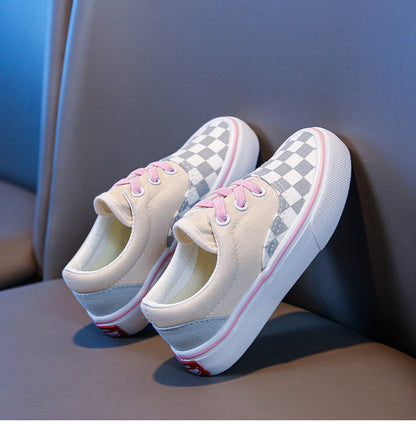 Zapatillas Infantil Cuadros Rosa