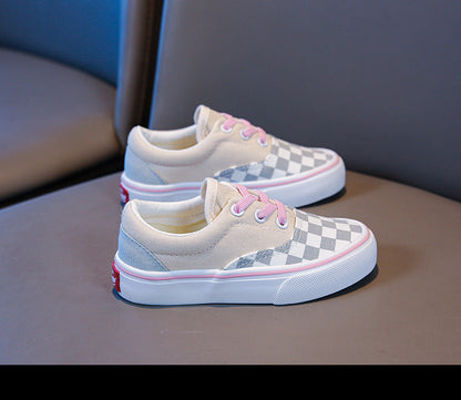 Zapatillas Infantil Cuadros Rosa