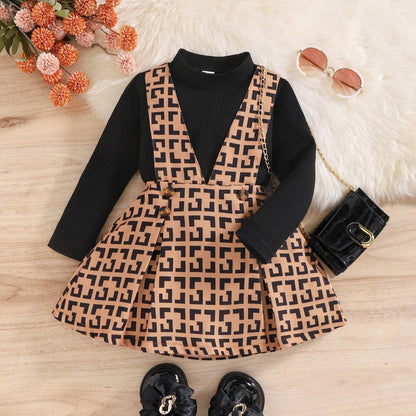 Conjunto infantil con vestido de tirantes