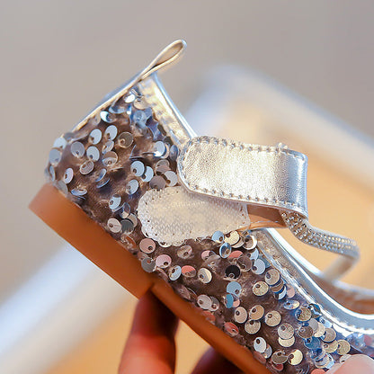 Zapatillas infantiles con lentejuelas brillantes
