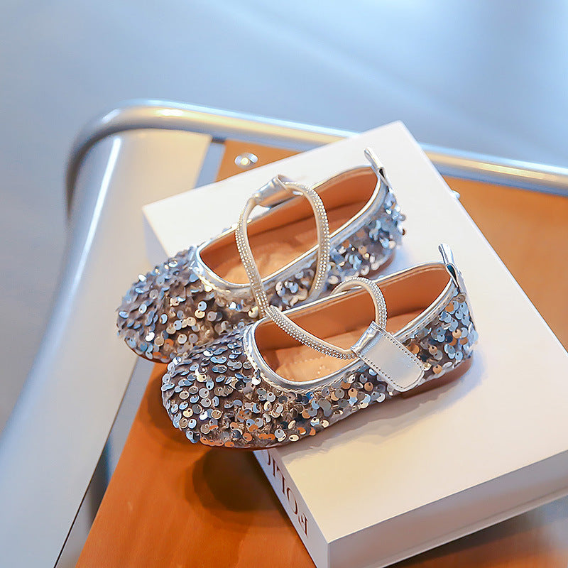 Zapatillas infantiles con lentejuelas brillantes