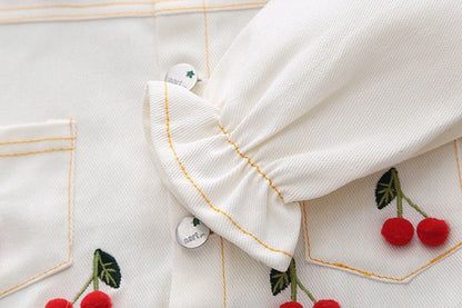 Vestido tul color y chaqueta cereza