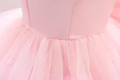 Vestido Infantil Tul Volantes y Lazo