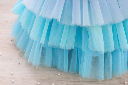 Vestido Infantil Tul Volantes y Lazo