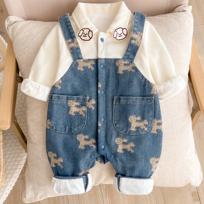 Mono para cachorro con botones para niños