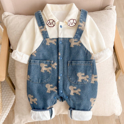 Mono para cachorro con botones para niños