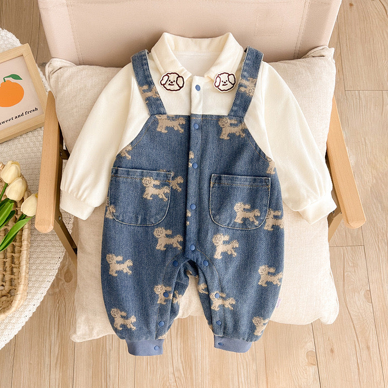 Mono para cachorro con botones para niños