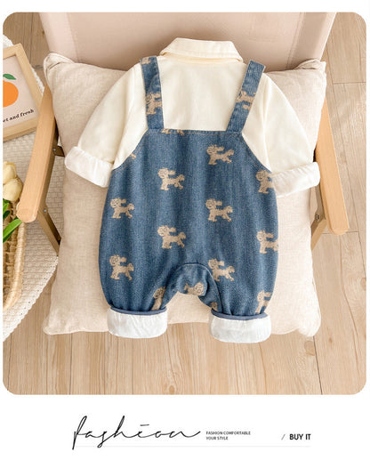 Mono para cachorro con botones para niños