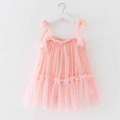 Vestido Infantil Tul Poá