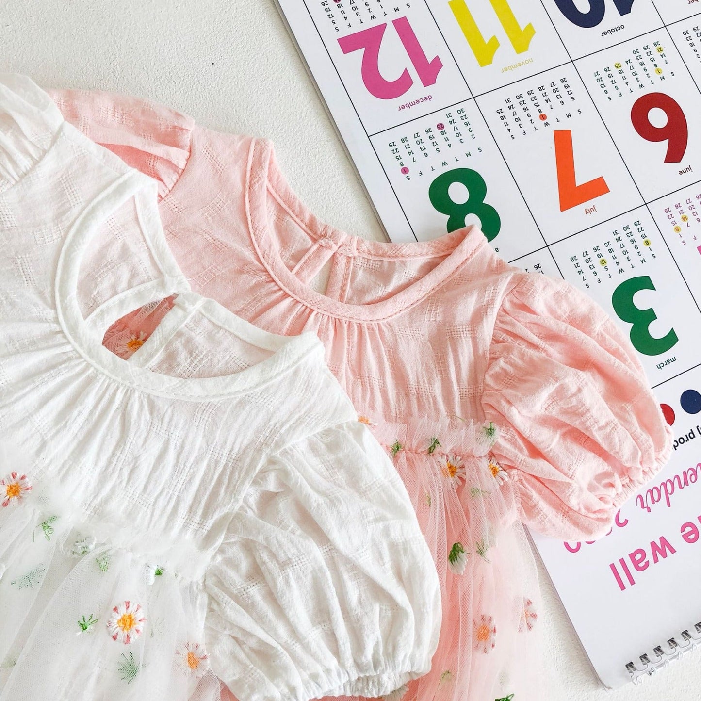 Body Infantil Tul Floral + Lazo