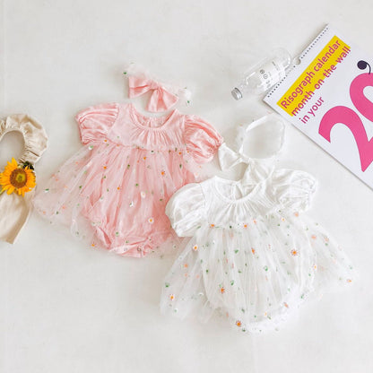 Body Infantil Tul Floral + Lazo