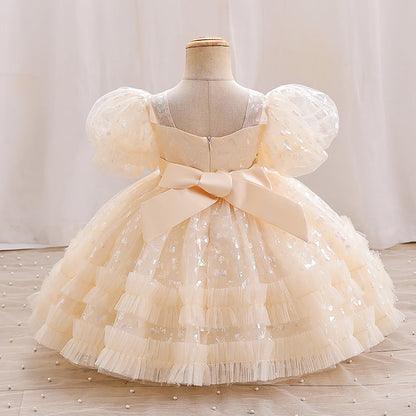 Vestido de fiesta con lazo para niños