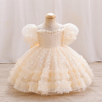Vestido de fiesta con lazo para niños
