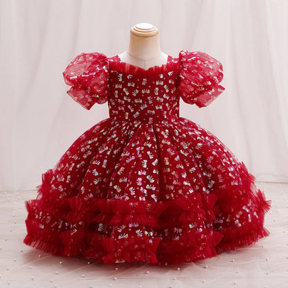 Vestido de fiesta con lazo para niños