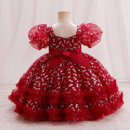 Vestido de fiesta con lazo para niños