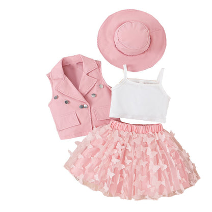 Conjunto Infantil Mujer Chaleco Mariposas