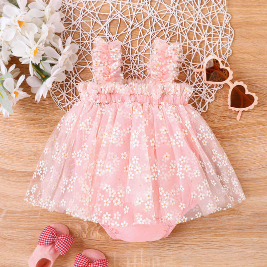 Body infantil de tul floral