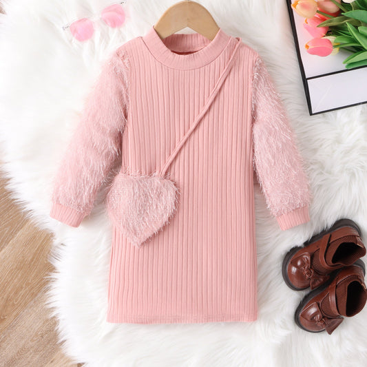 Vestido Infantil Pelinhos + Bolso Corazón