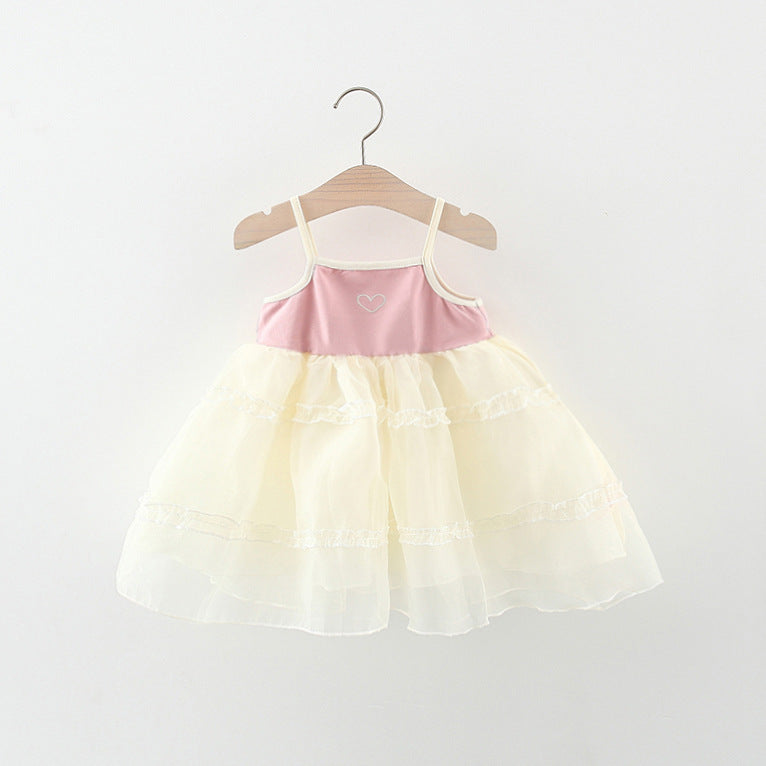 Vestido Infantil Tul Corazoncitos